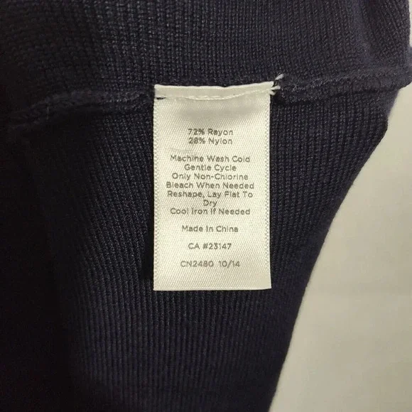 Talbots Blue Fit And Flare Knit Dress Women Size LP Work Casual Short Sleeve - Picture 6 of 6